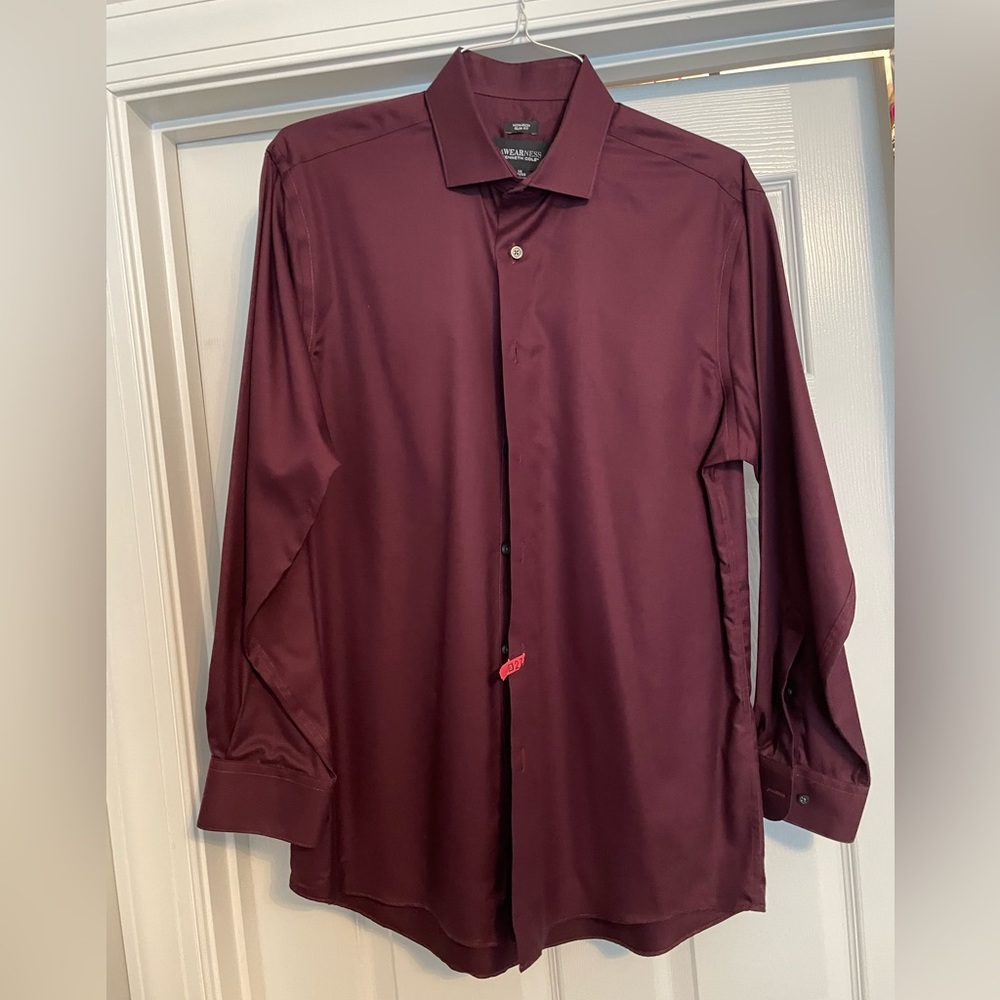 Awareness Kenneth Cole 16 32/33 Maroon Men’s Dress Shirt